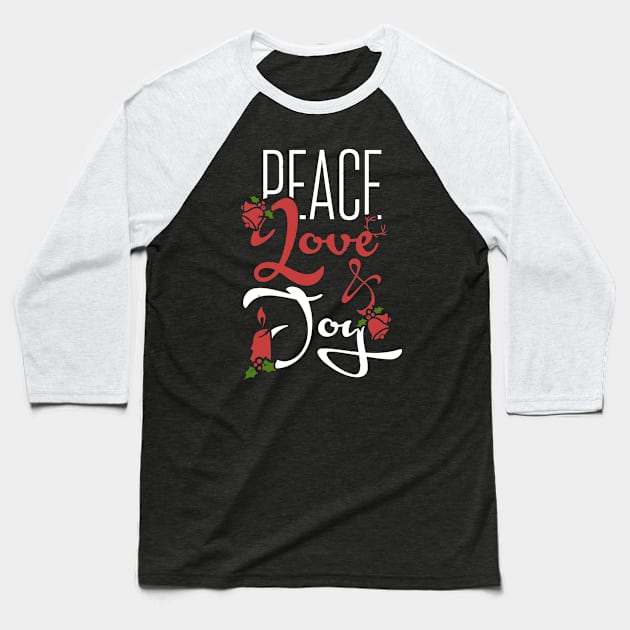 Peace, Love, Joy Baseball T-Shirt by nektarinchen